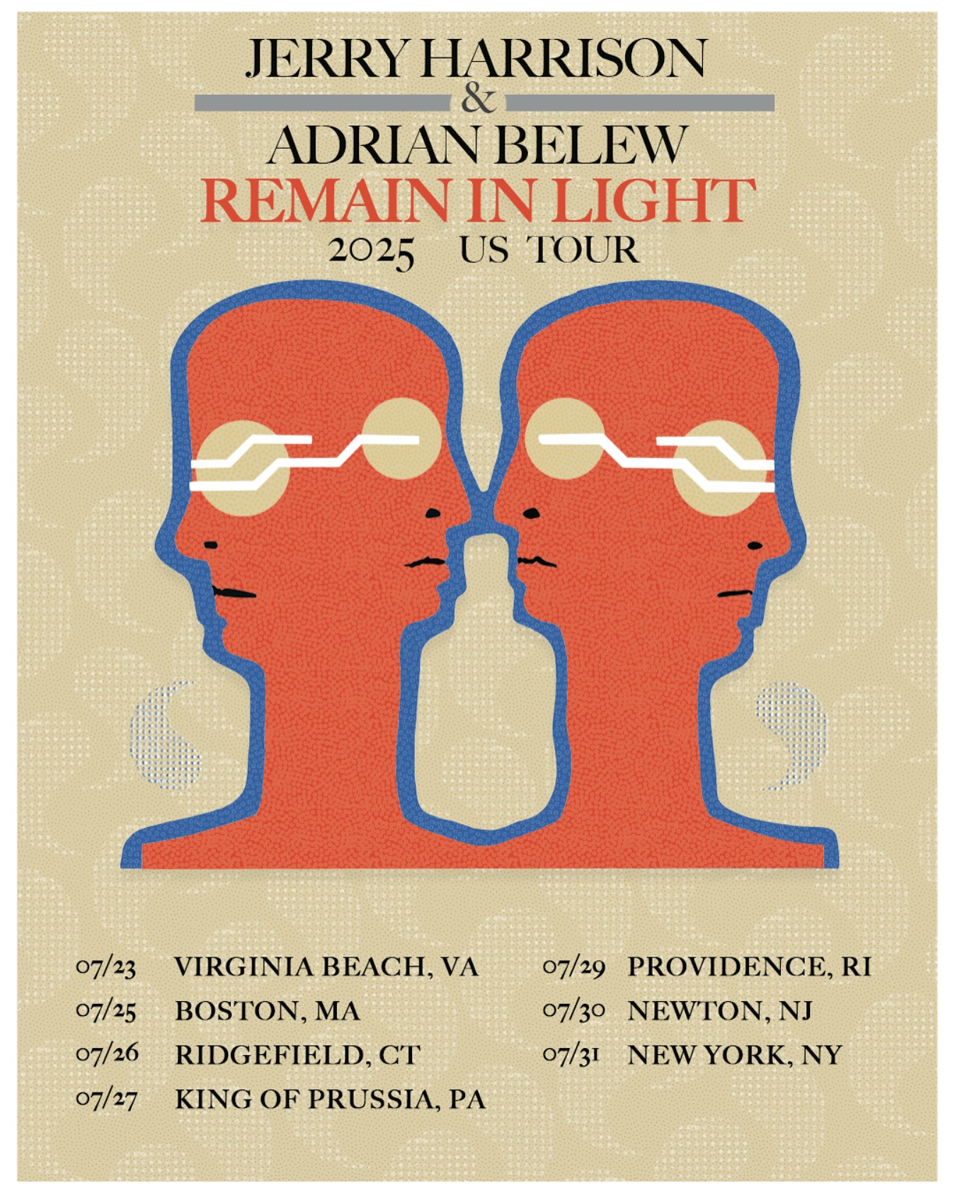 Jerry Harrison REMAIN IN LIGHT Tour Poster 2025